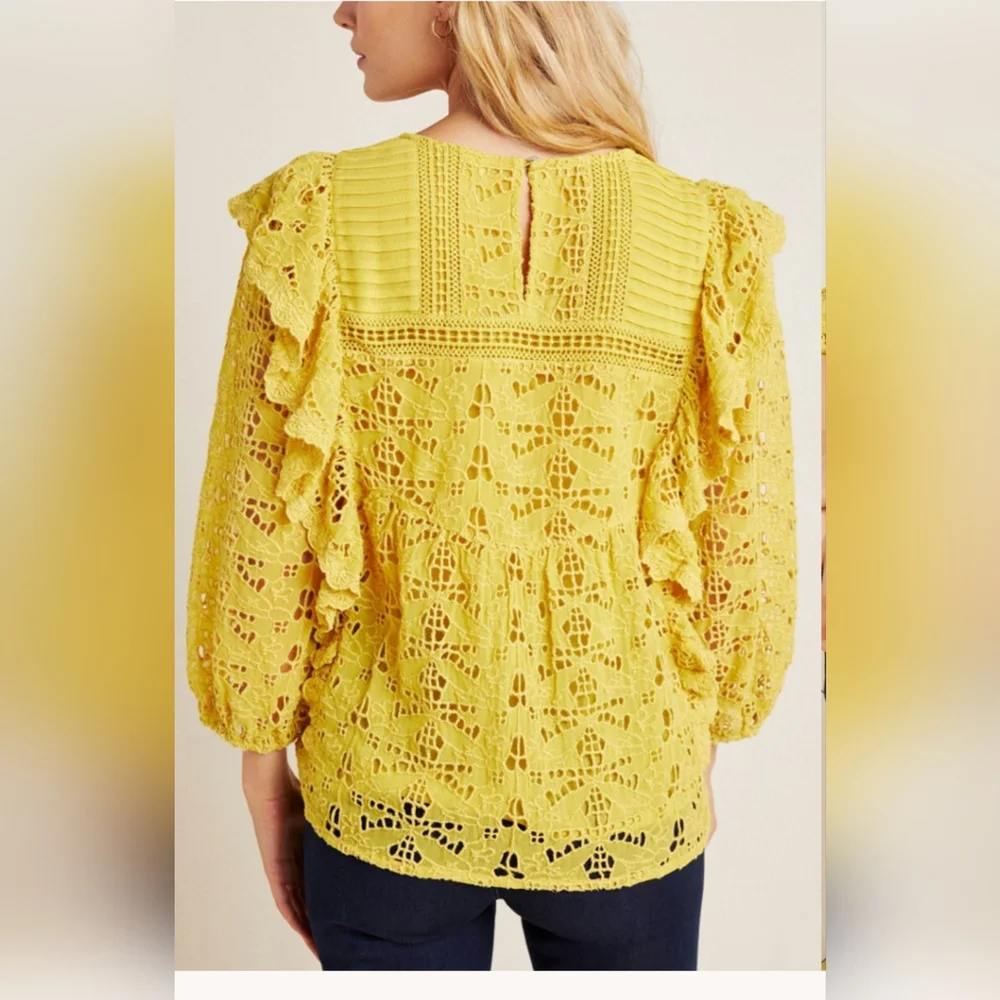 Anthropologie Maeve Clementine Eylet Lace Blouse Size 2